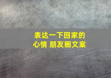 表达一下回家的心情 朋友圈文案